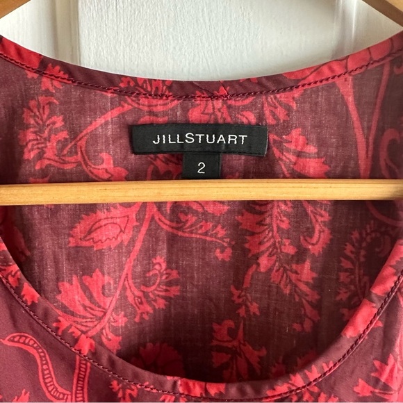 Jill Stewart Aydan Floral Flare Red Rose Print Dress Size 2 - Picture 6 of 7